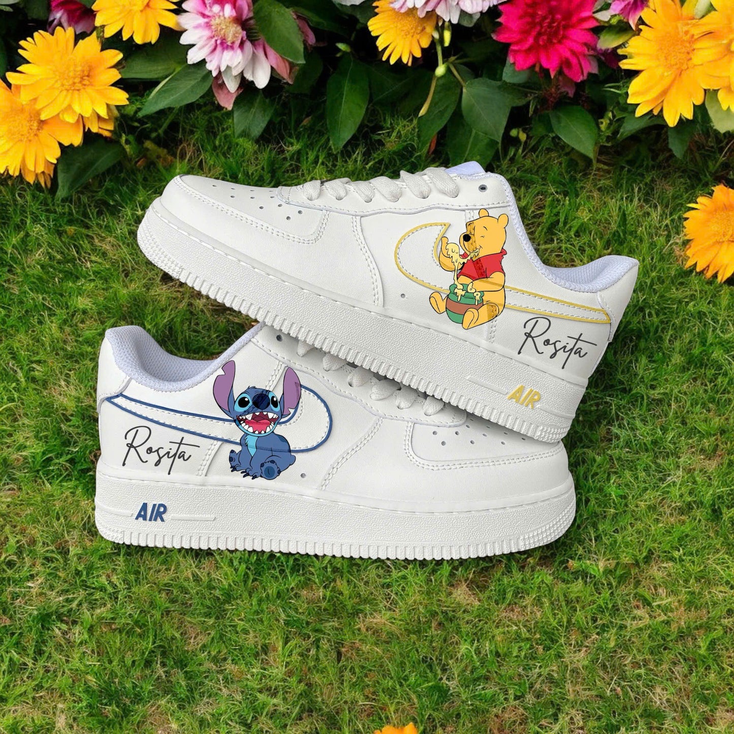 Stitch x Pooh Custom Air Force 1 Sneaker