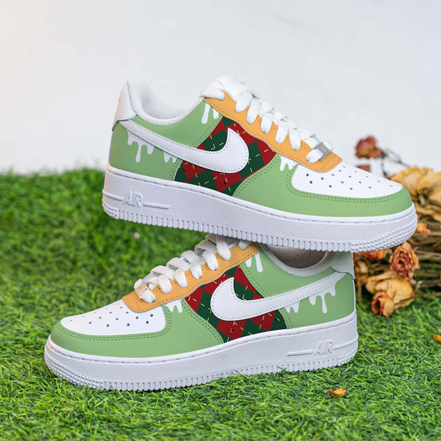 Christmas Swoosh Drip Custom Sneaker