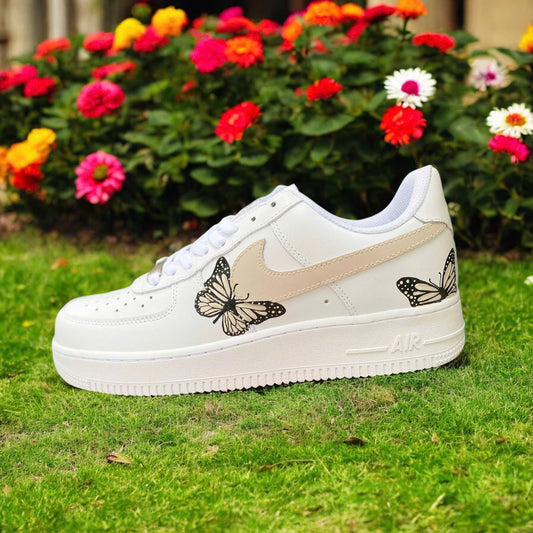 Beige Butterfly Custom Sneaker