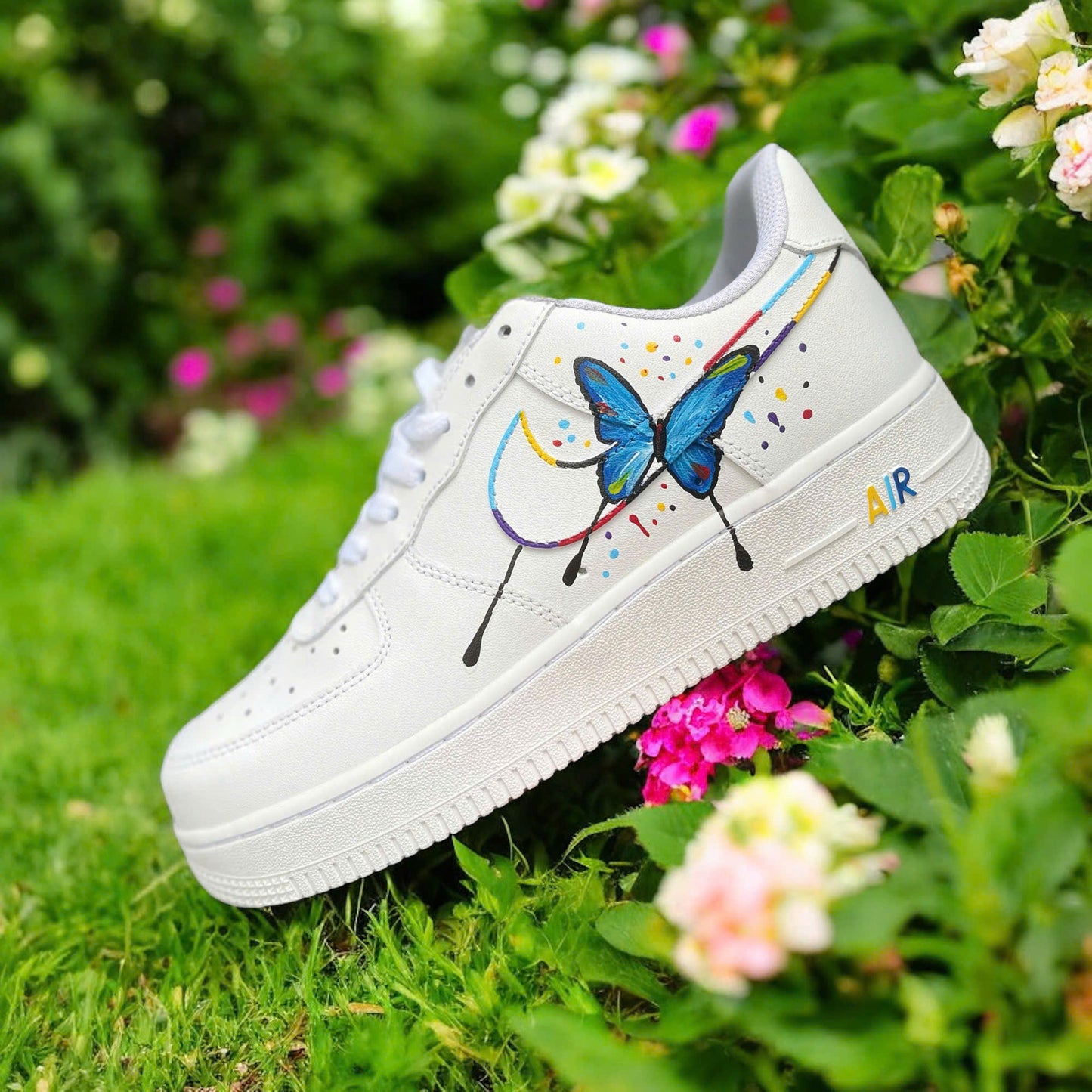 Blue Art Butterfly Custom Sneaker