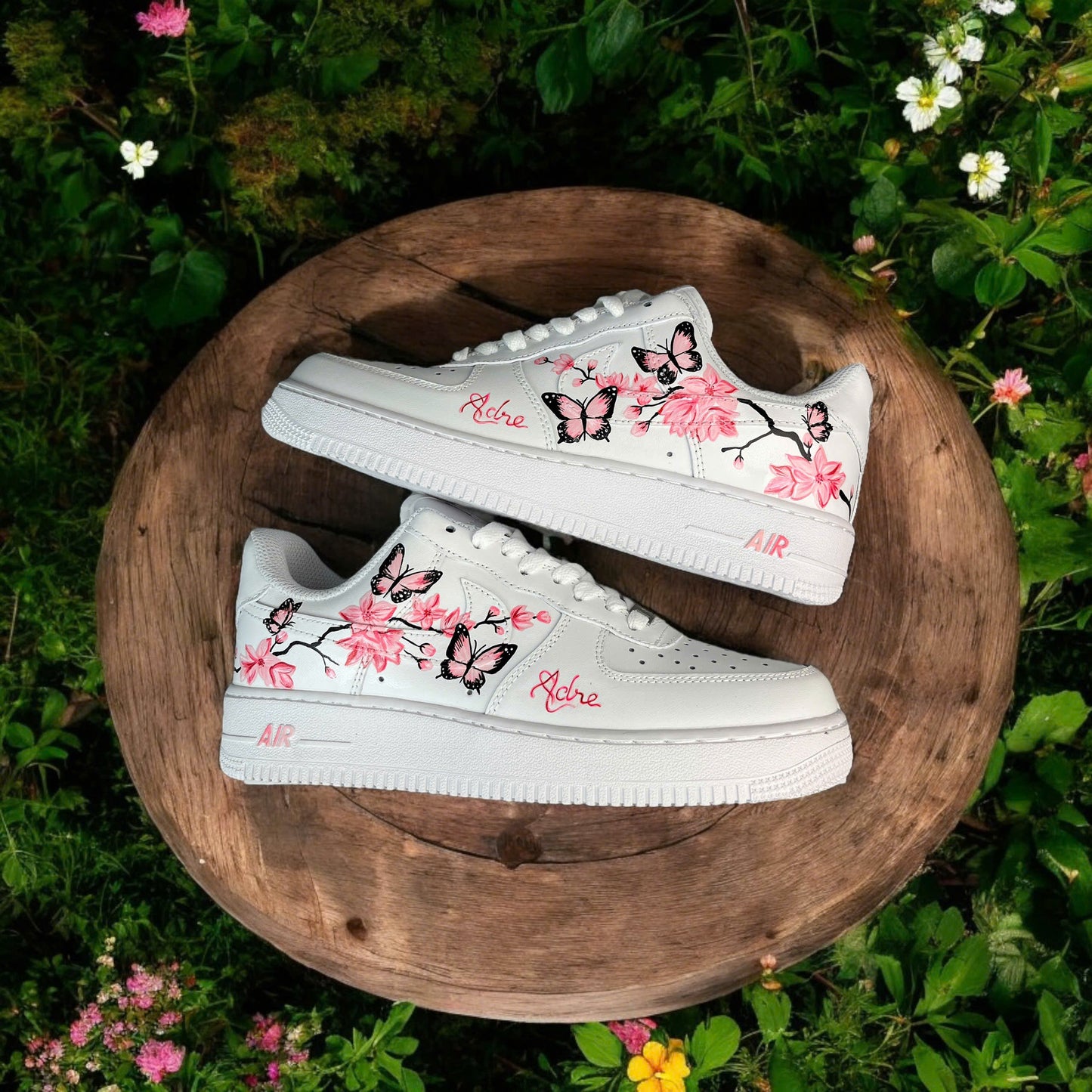 Flower Pink Butterfly Custom Sneaker Air Force 1