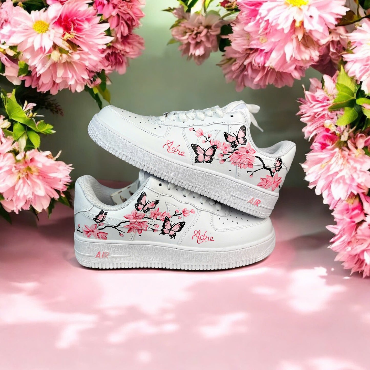 Flower Pink Butterfly Custom Sneaker Air Force 1