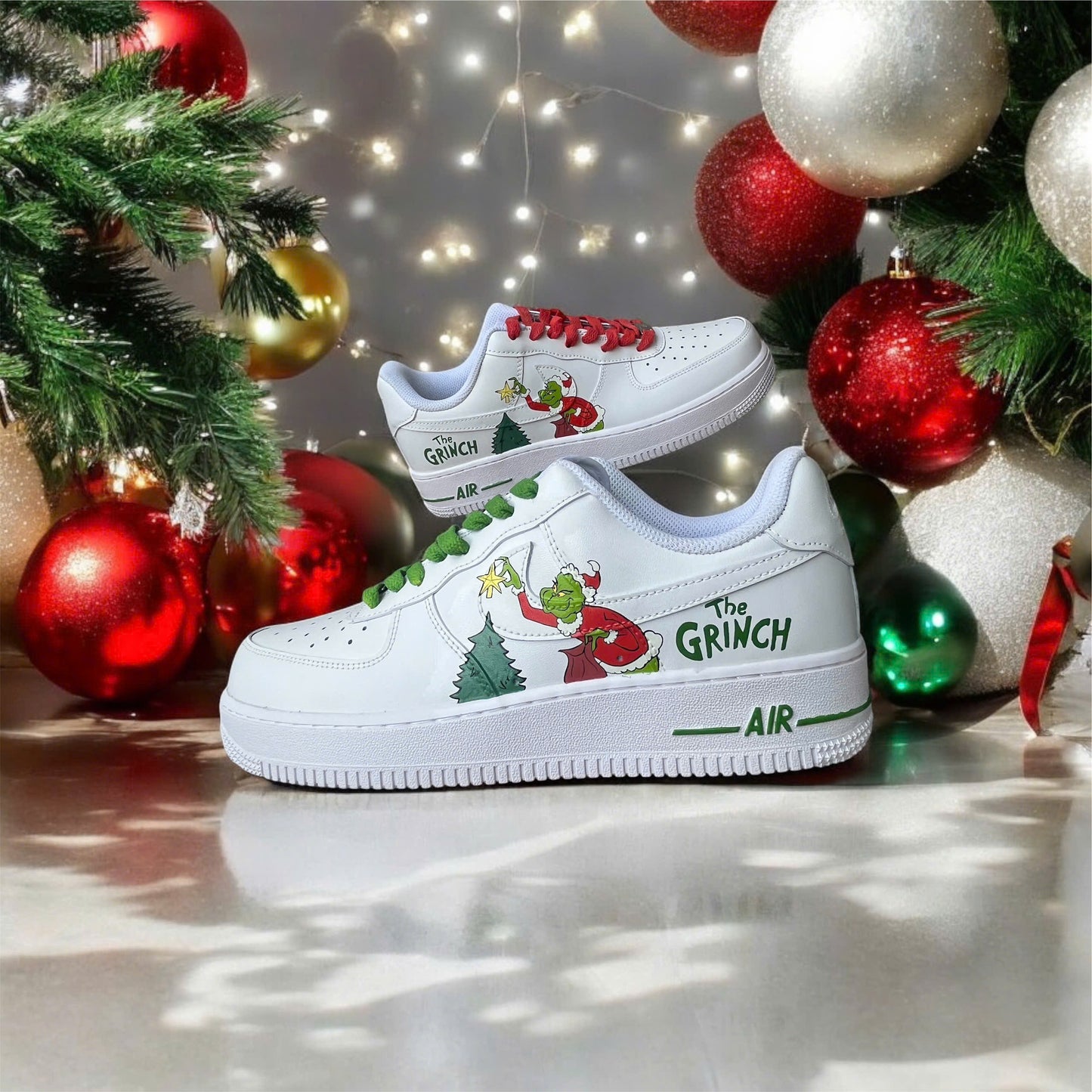 Green Red Grinch Custom Sneaker