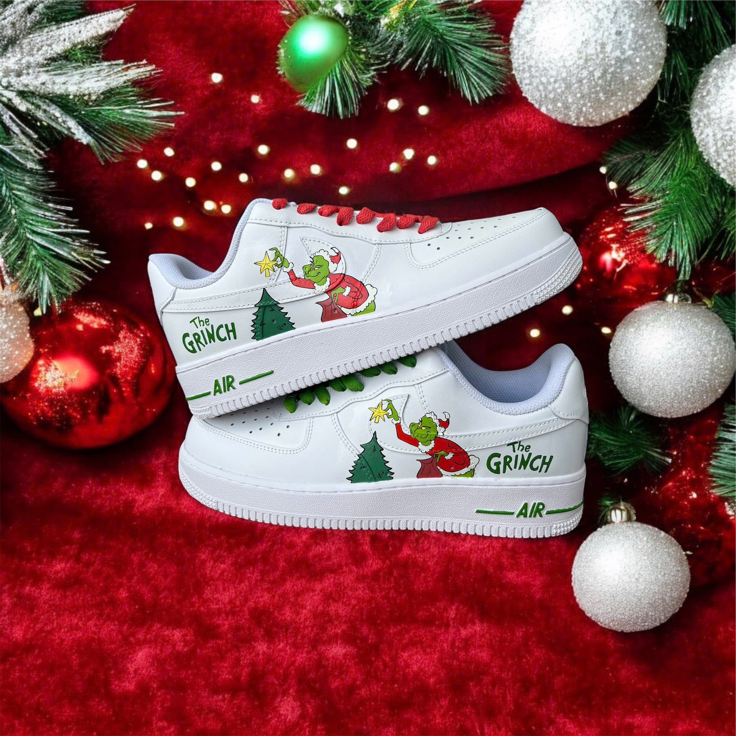 Green Red Grinch Custom Sneaker