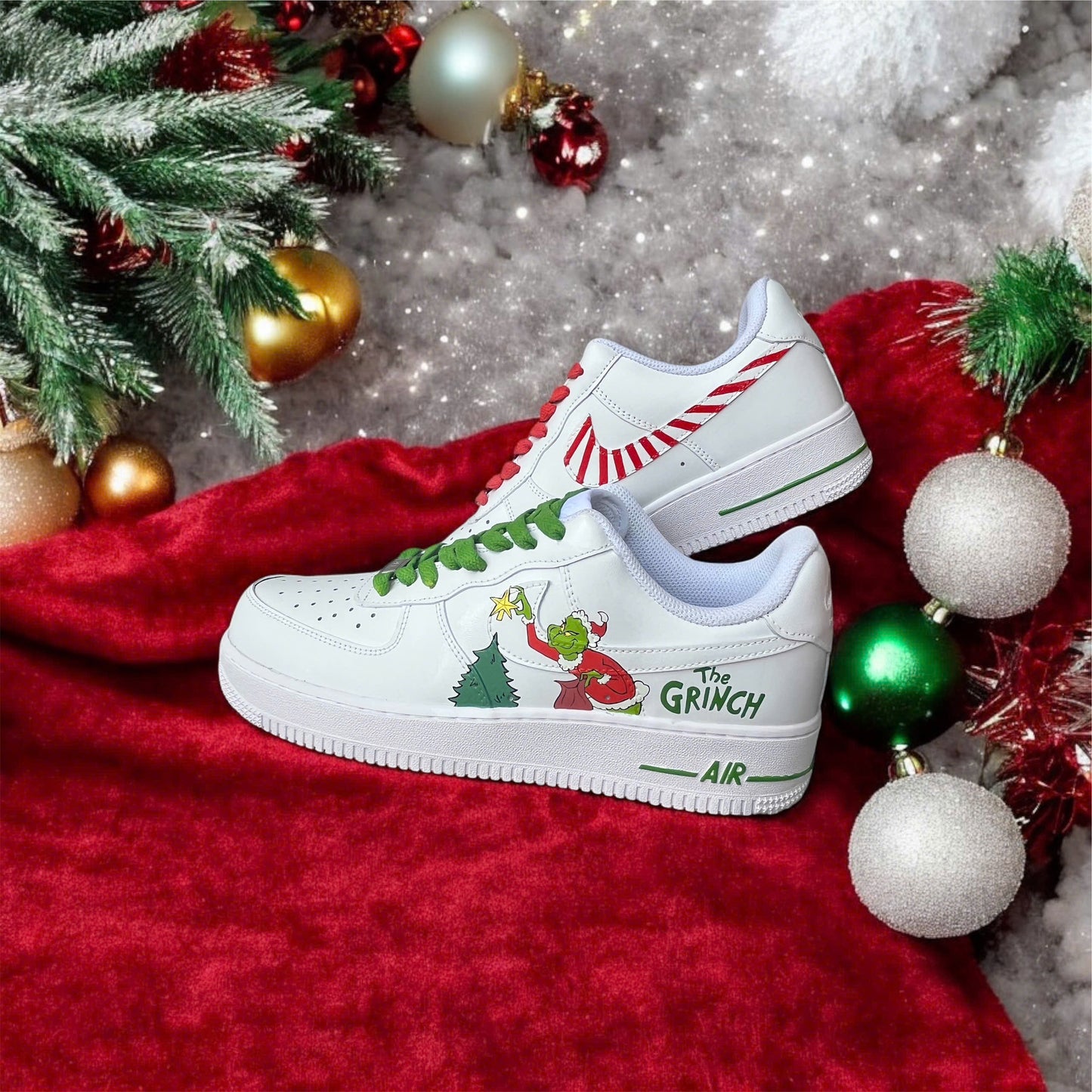 Green Red Grinch Custom Sneaker