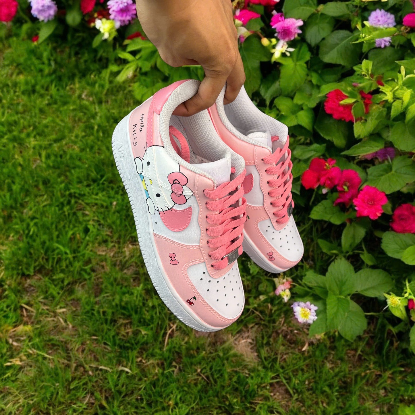 Kitty Pink Cartoon Custom Air Force 1 Sneaker