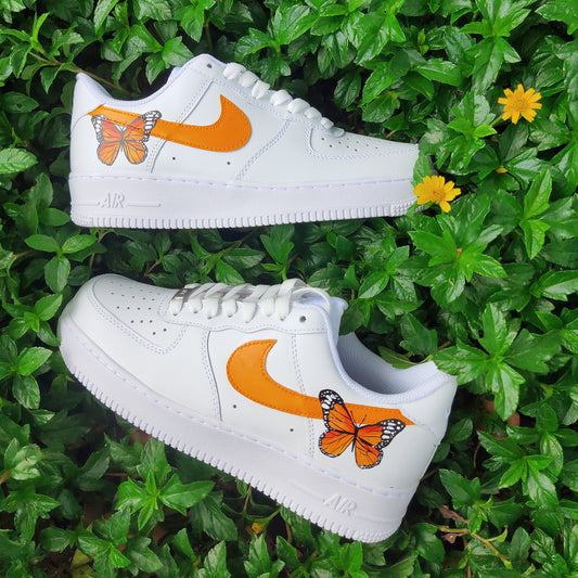 Orange Butterfly Swoosh Custom Sneaker