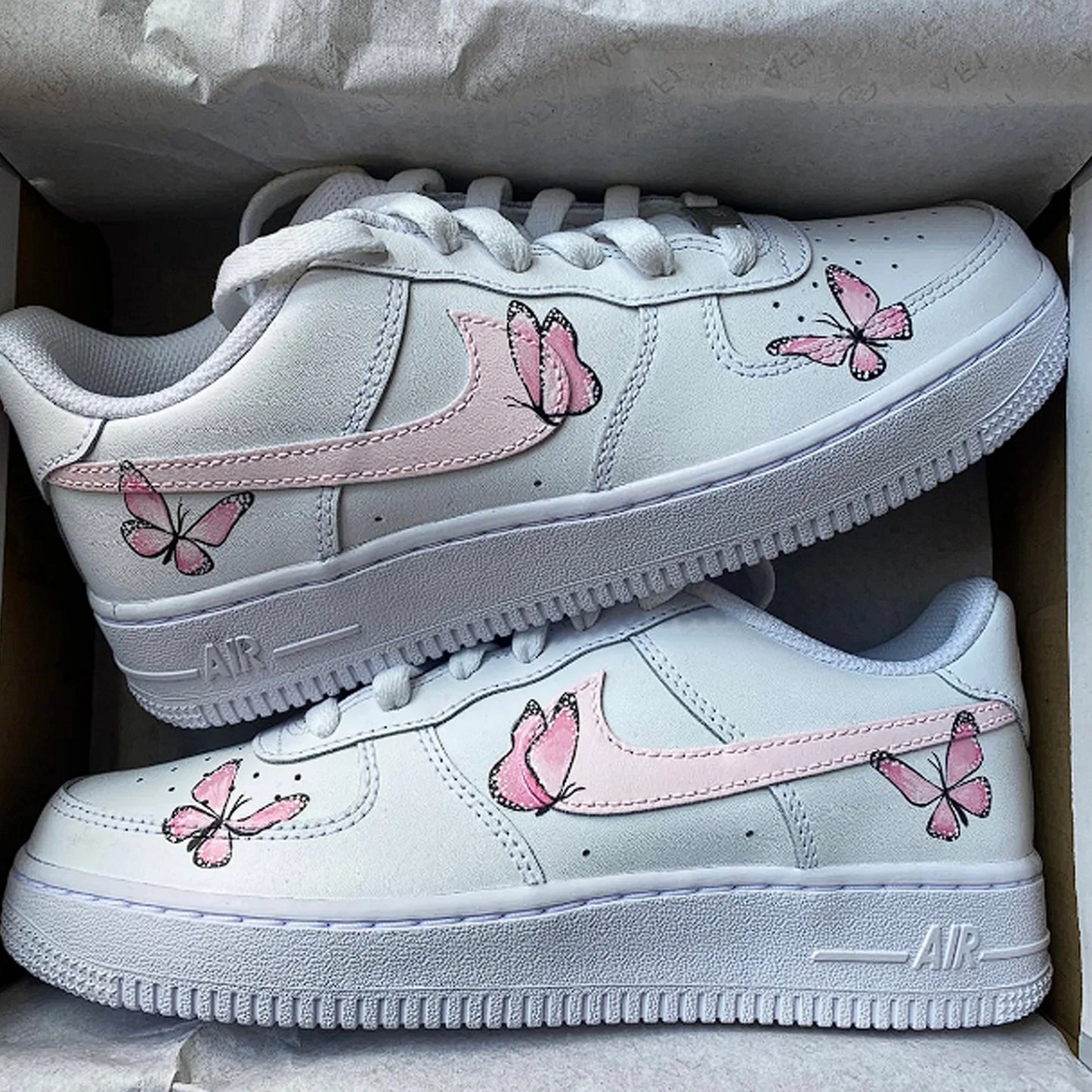 Pink Butterflies Custom Sneaker