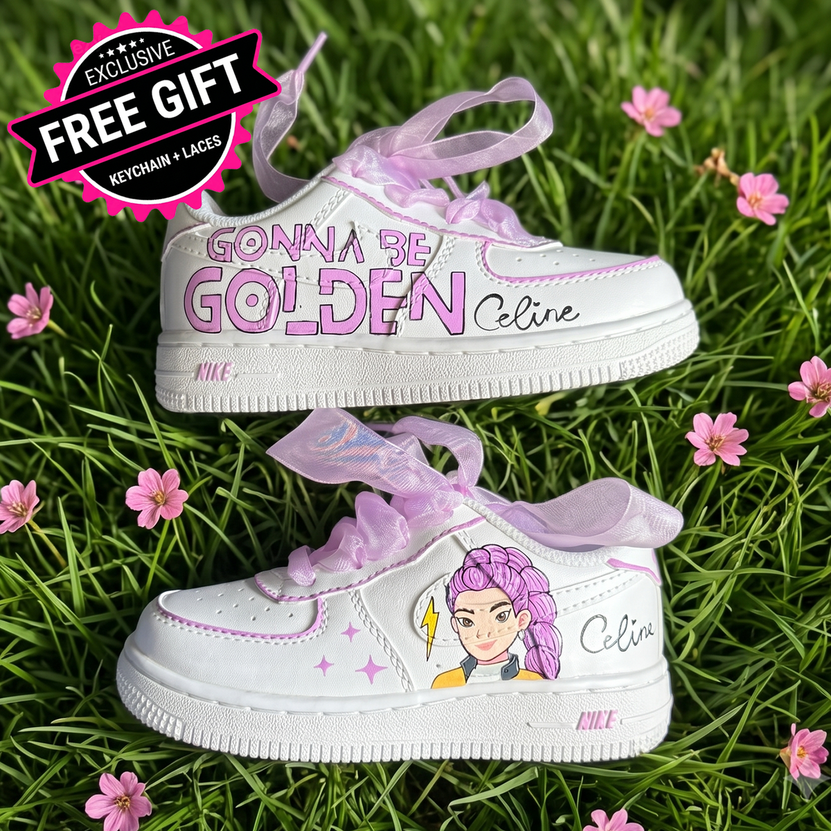 Limited Edition: Set Golden - FREE SHOES LACES + KEYCHAIN + SOCKS