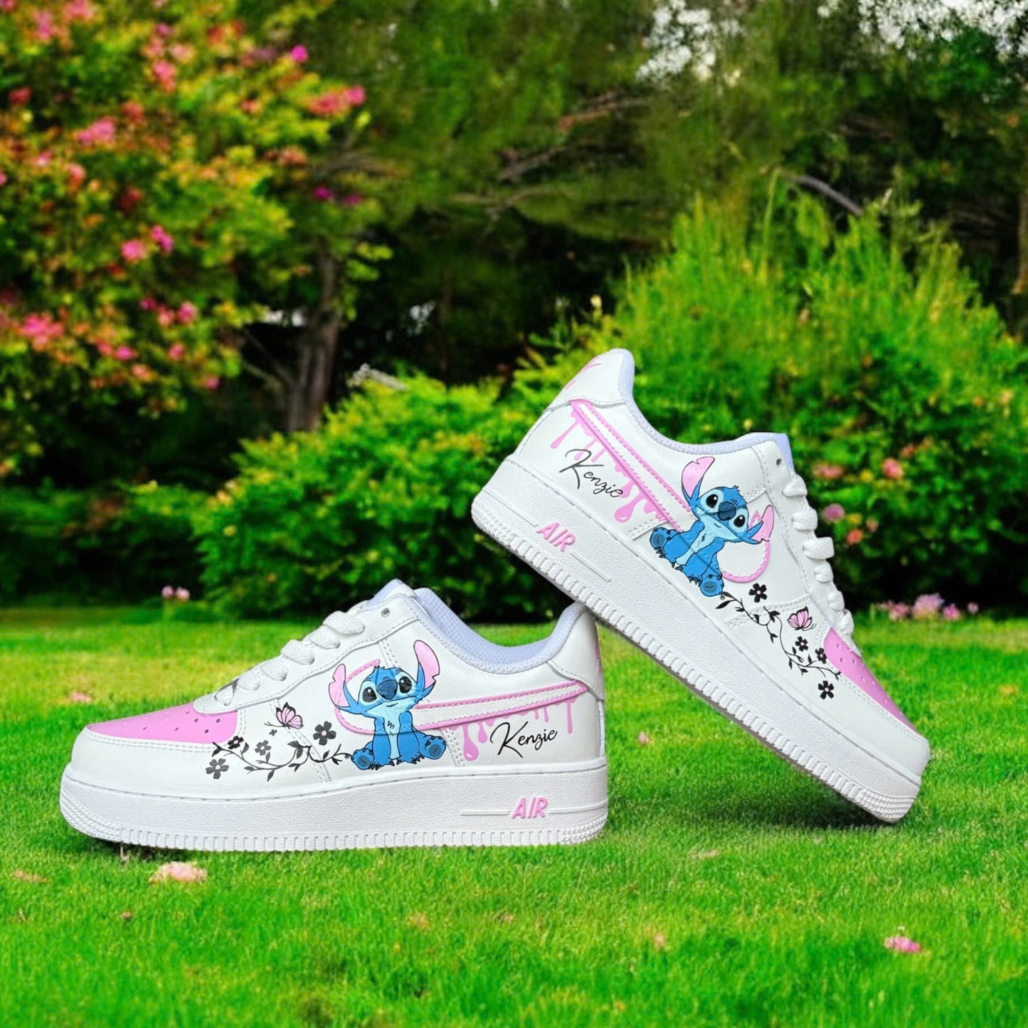 Stitch Flower Drip Custom Shoes Air Force 1 Sneakers
