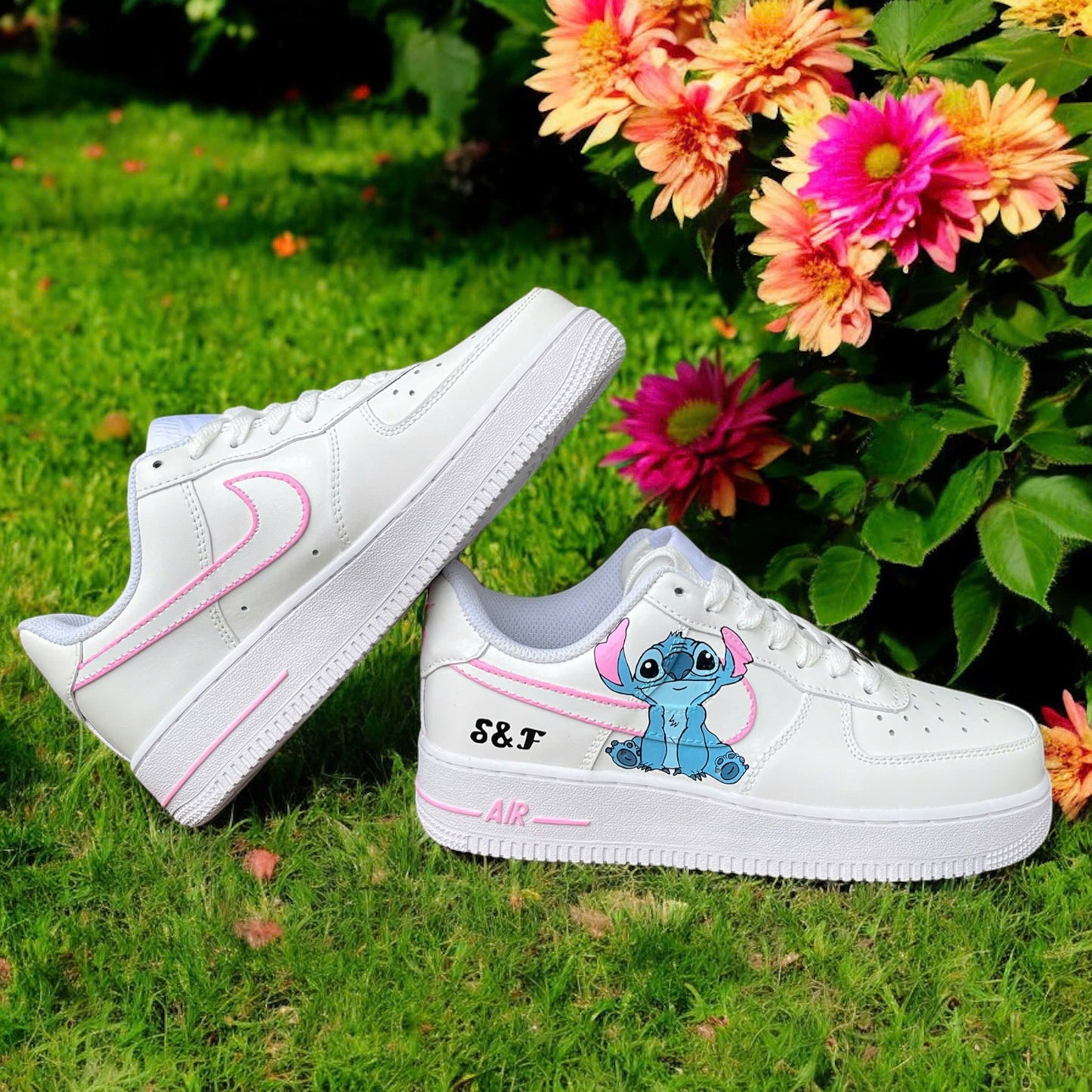 Stitch Pink Swoosh Custom Sneaker
