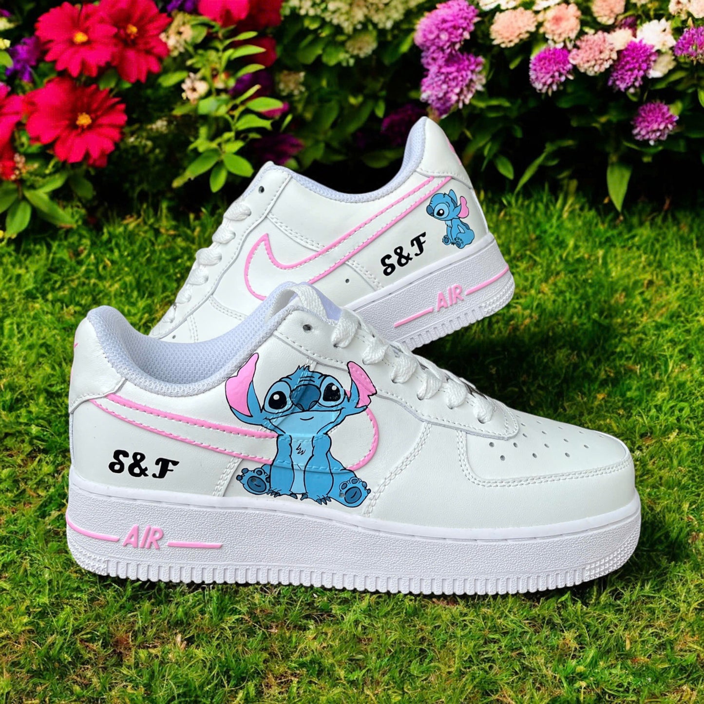 Stitch Pink Swoosh Custom Sneaker