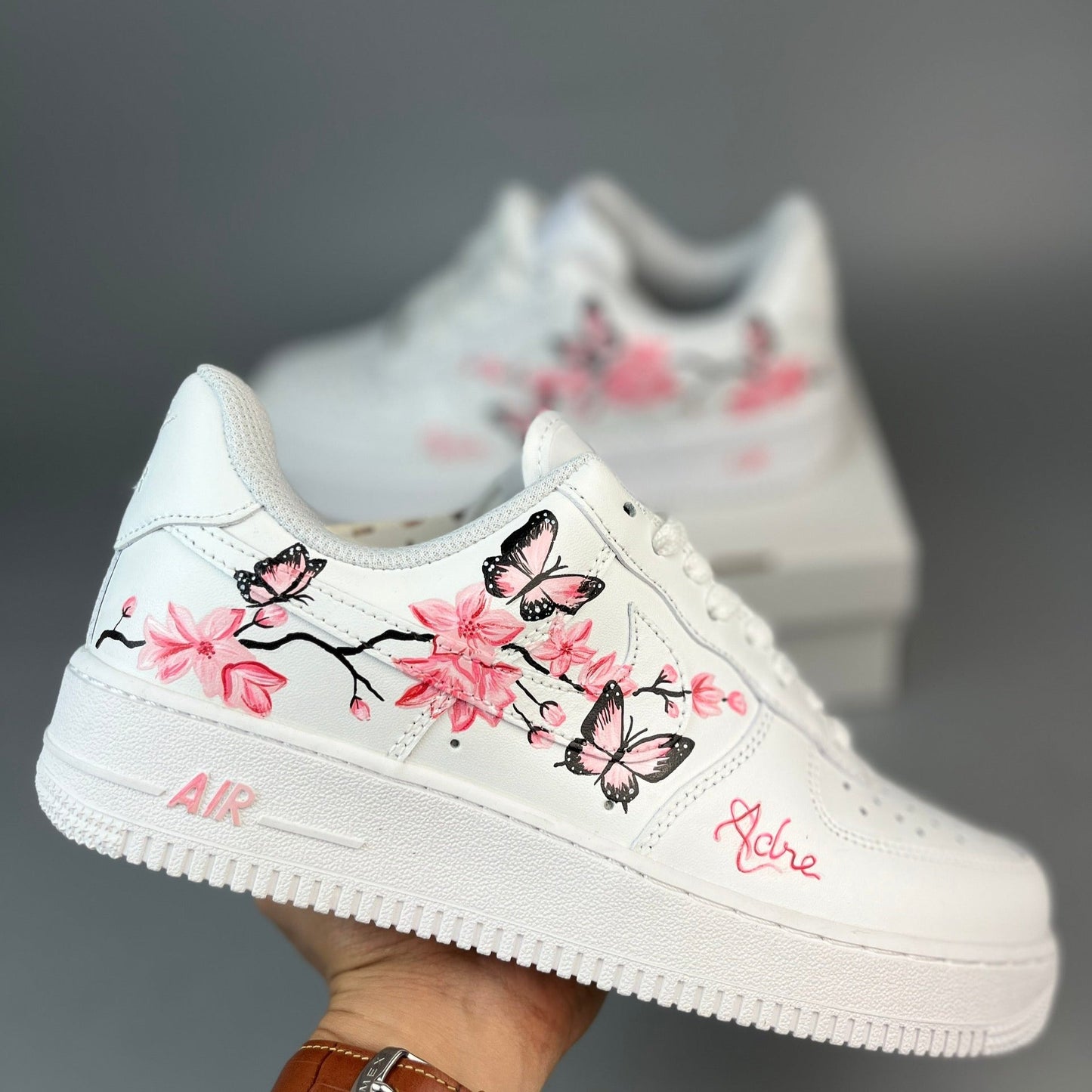 Flower Pink Butterfly Custom Sneaker Air Force 1