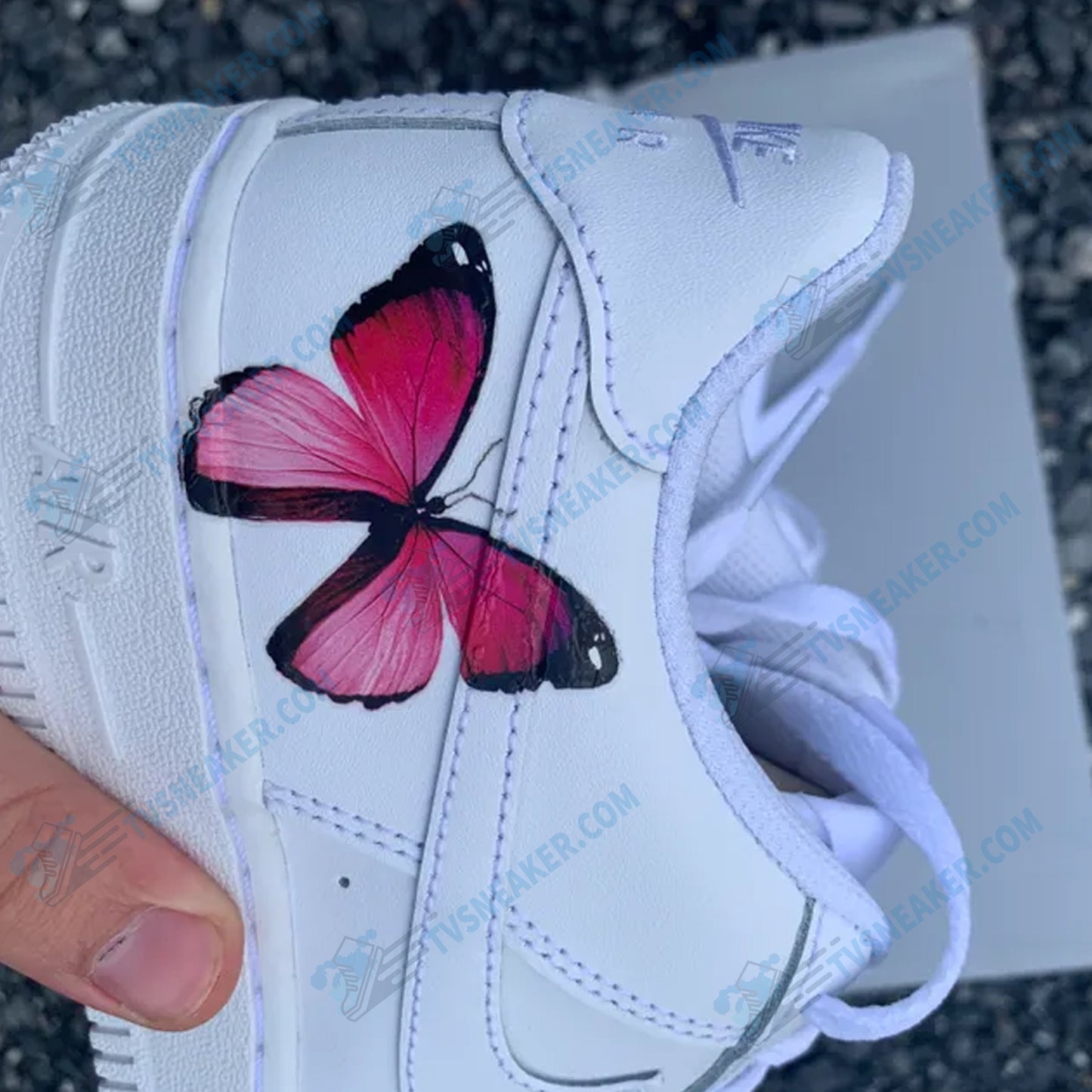 Red Pink Butterfly Custom Sneaker