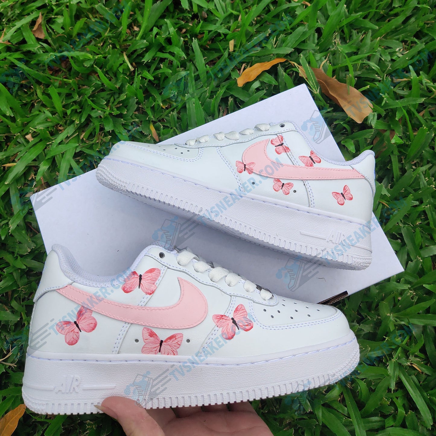 Small Pink Butterflies Drip Custom Sneaker