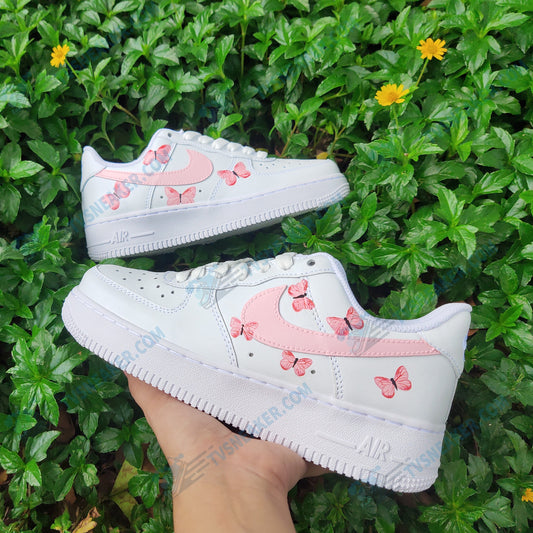 Small Pink Butterflies Drip Custom Sneaker