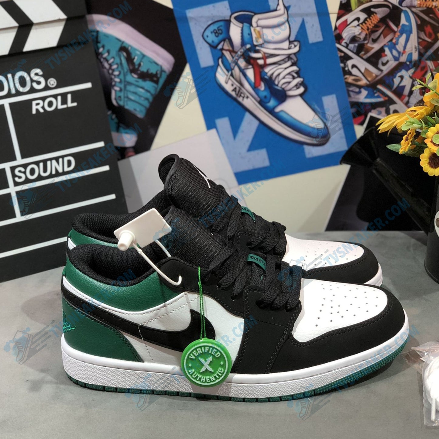 JD Black Green Low Sneaker