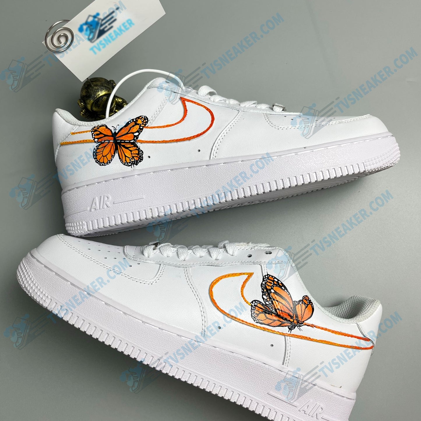 Cute Orange Air Butterfly Custom Sneaker