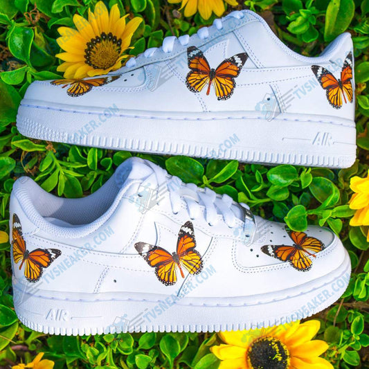 Three Orange Butterfly Custom Sneaker